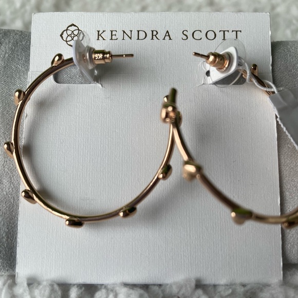 NWT Kendra Scott Haven Hoop Earrings Rose Gold - Picture 5 of 8